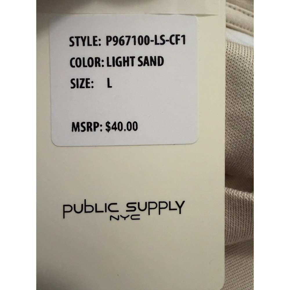 Public Supply NYC Mens Large Oversized TShirt Buttercream Cream Short Sleeve Tee - Picture 9 of 10
